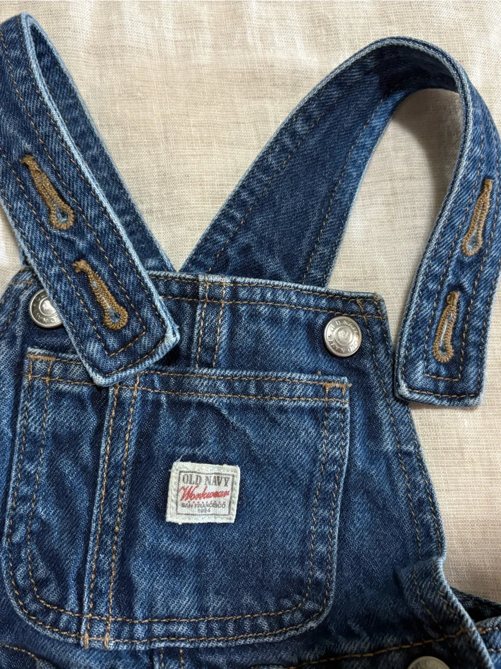 12-18 month Old Navy Dark Blue Denim Overalls for Kids